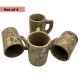 Handmade Coral Marble Cups 4 pcs set Nartual polisehd Stone Natural Fossil Stone Marble  AU Seller