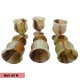 Handmade Natural Green Onyx 6 piece set cups Goblets Vintage Marble Drinks Cordials Glasses Stone Cups