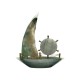 Natural Hand Made Onyx Ship Shape with Clock Marble Stone Hand Crafted Ship Sculpture 8" Inch best Gift Green Colour