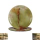 Marble Coasters 3.5”  Inches Handmade Round Set for Office, Kitchen Drinkware Stylish Table décor Green Onyx Colour