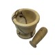 Handmade Vintage Natural Beige Colour Stone Marble Mortar & Pestle 9 CM