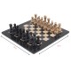 Handmade Marble Chess Board 12” Set  Coral and Black Classic Strategy Game Set Gift for All Occasions