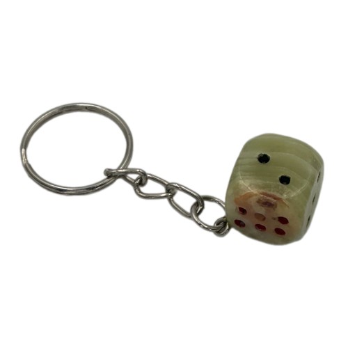 Quality Product Vintage Handmade Dice Shape Keychain Plain and Banded Dice Keychain Plain and Banded