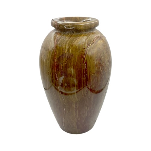 Handmade Polished Vase Dark Brown Textured 10 inch